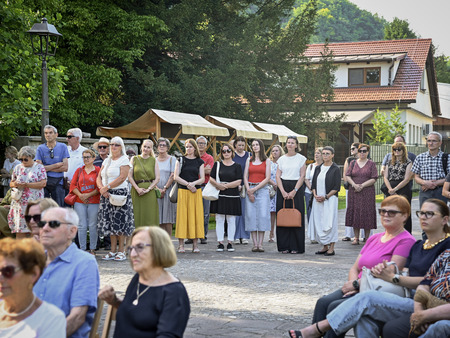 Zbrani na dogodku ob odkritju doprsnega kipa